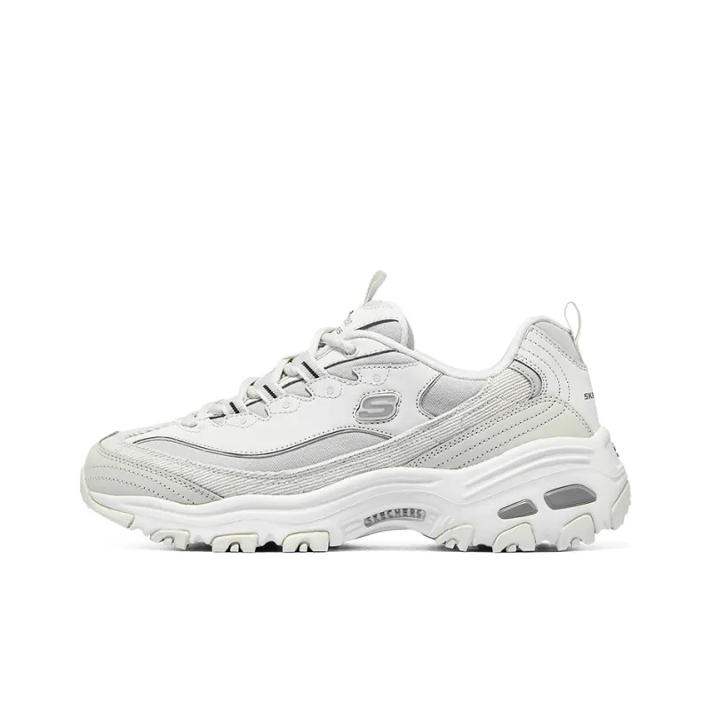 Skechers D'LITES 1.0 Wear resistant And Lightweight Low Top Chunky Sneakers Women's White-0