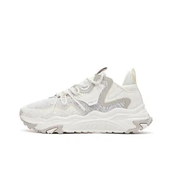 Erke Xun Casual Shoes Women's Low Top Ivory White/Ironman Gray