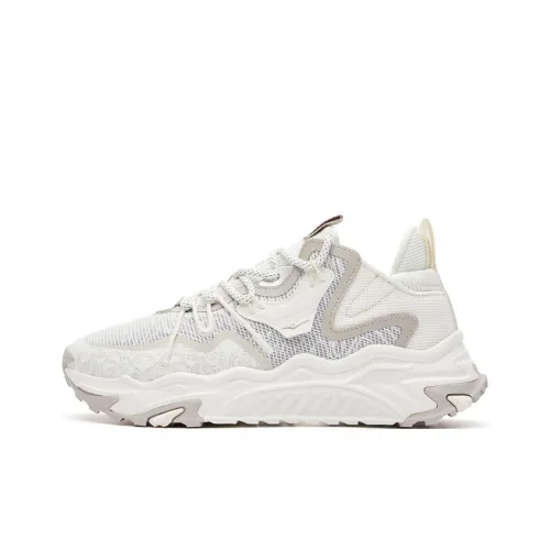 Erke Xun Casual Shoes Women's Low Top Ivory White/Ironman Gray