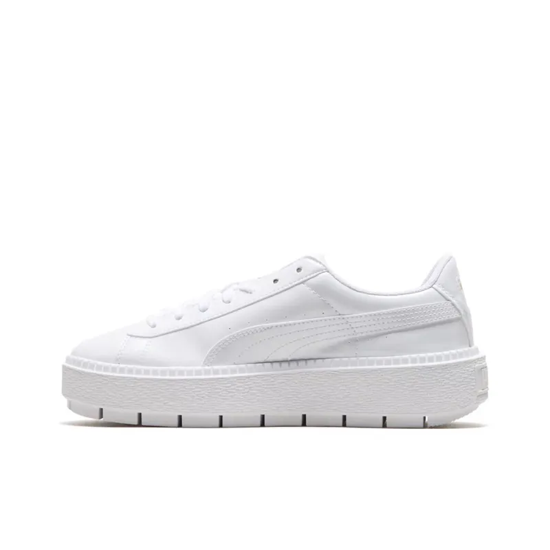 PUMA Basket Platform Retro Low Tops Casual Skateboarding Shoes Unisex White Women's-0