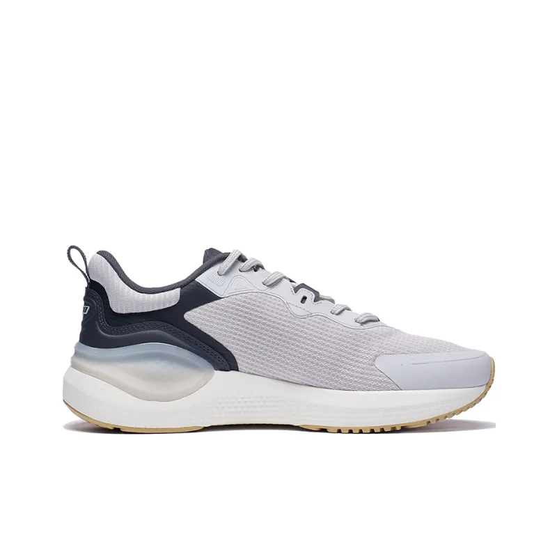 LiNing Anti Slip Wear Resistant Breathable Lightweight Low Top Casual Running Shoes Men's Gray-1