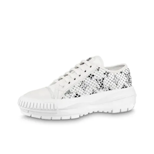 LOUIS VUITTON Lv Squad Sneakers 'White With Crystal Monogram' Women's