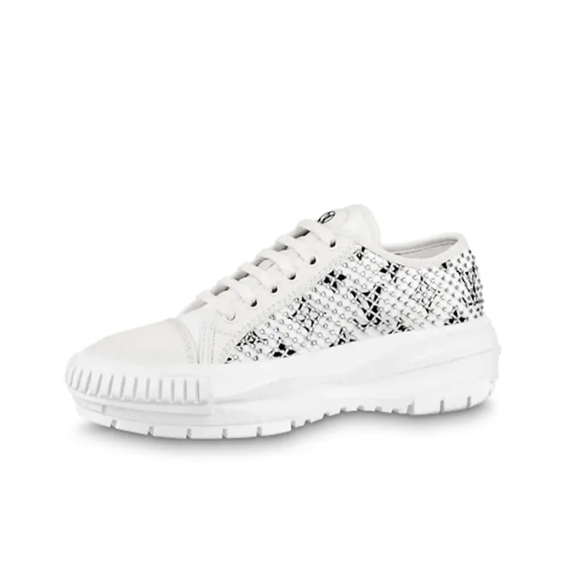 LOUIS VUITTON Lv Squad Sneakers 'White With Crystal Monogram' Women's-0