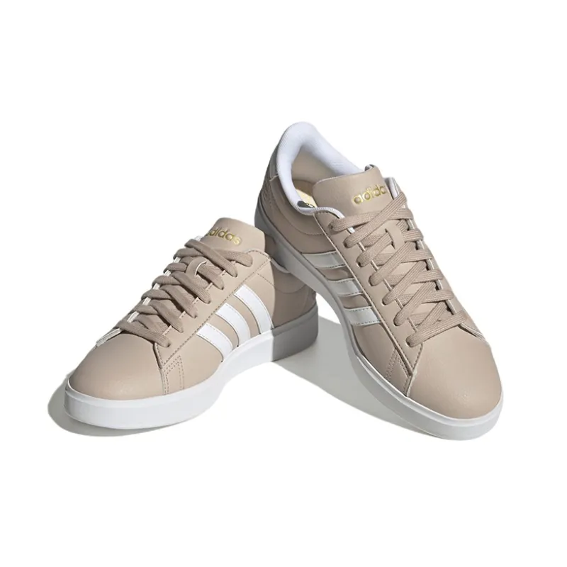 Adidas Grand Court Wonder Taupe Cloud White Gold Metallic Women's-2
