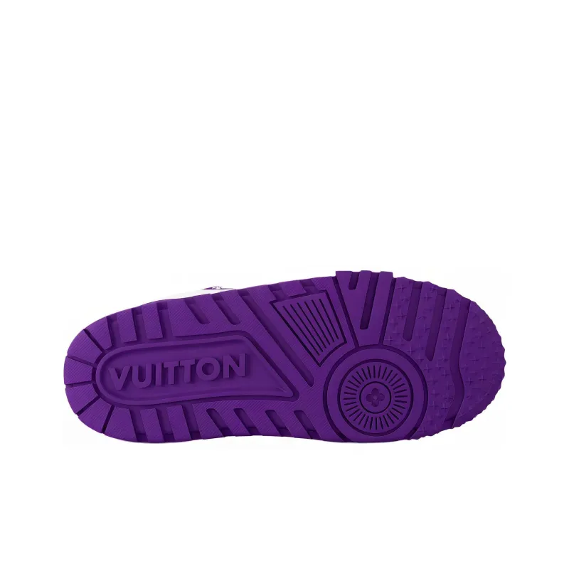 LOUIS VUITTON Trainer Maxi Little Chubby Ding Low Top Skateboard Shoes Unisex White Purple-5