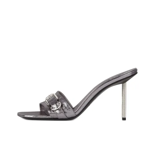 GIVENCHY Voyou Slide Slippers 9cm Women's Silver