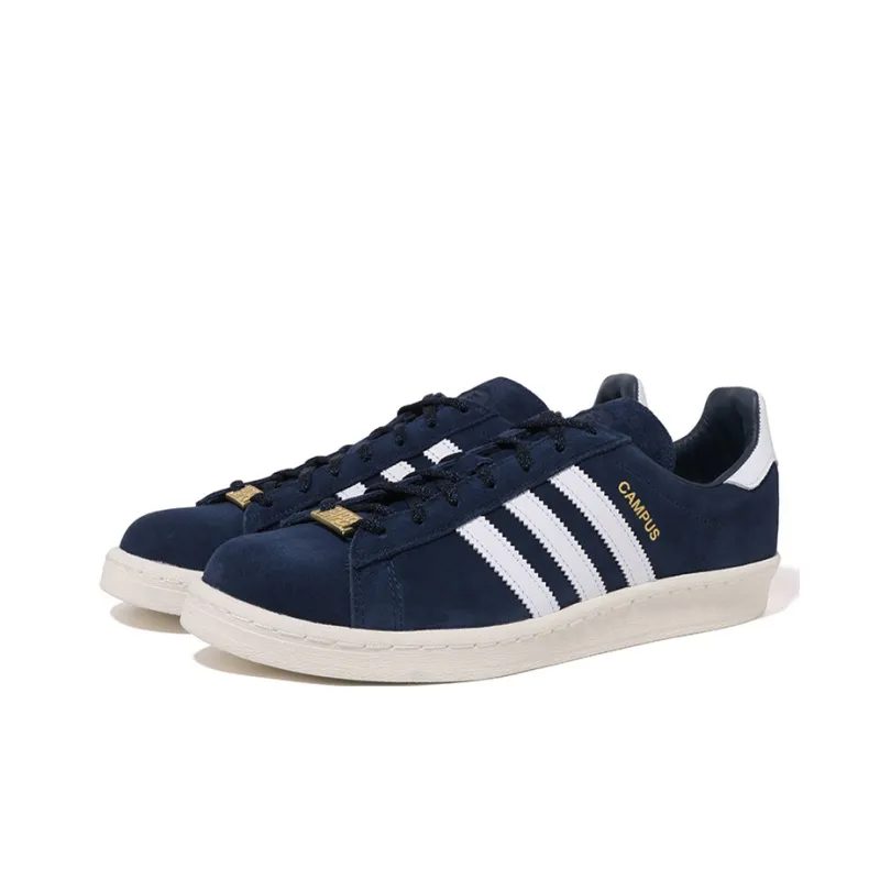 Adidas Originals x A BATHING APE Campus 80 Casual Skateboard Shoes Unisex Midnight Blue-2