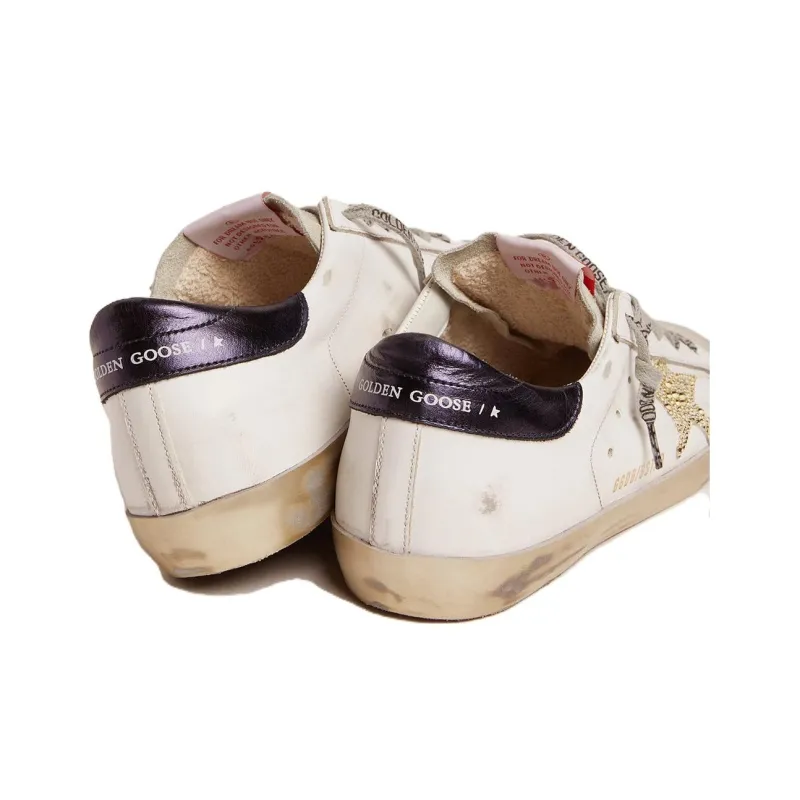 Golden Goose Super Star Low Top Skateboard Shoes Women's Gray Vintage Version-3