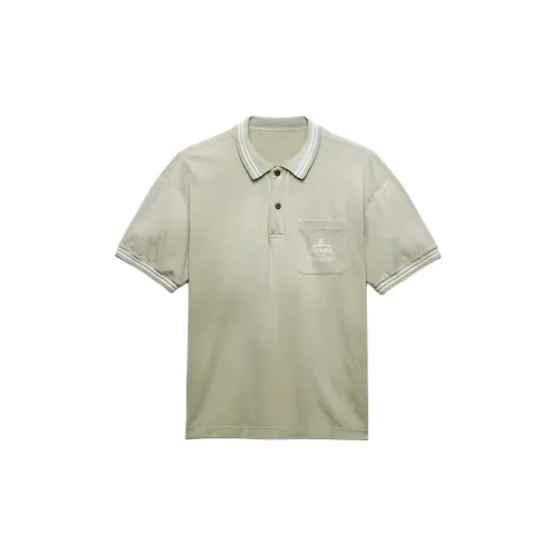 PRADA Polo Shirts Men Dragon Tongue Green