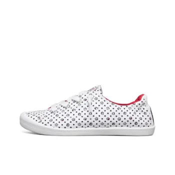 Skechers BEACH BINGO Anti-Slip Wear-Resistant Low-Top Skateboard Shoes Women's White Black