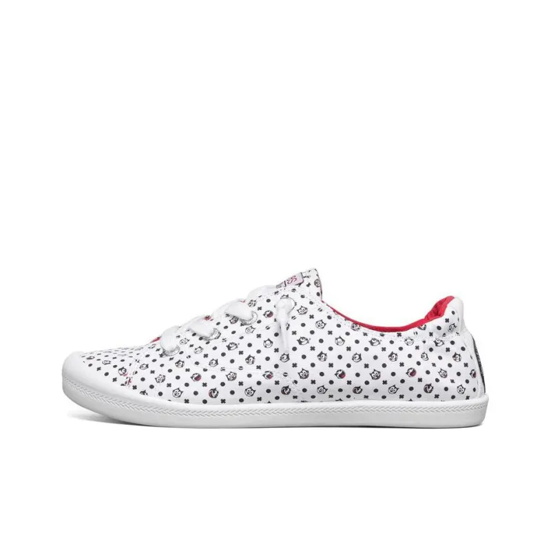 Skechers BEACH BINGO Anti-Slip Wear-Resistant Low-Top Skateboard Shoes Women's White Black-0