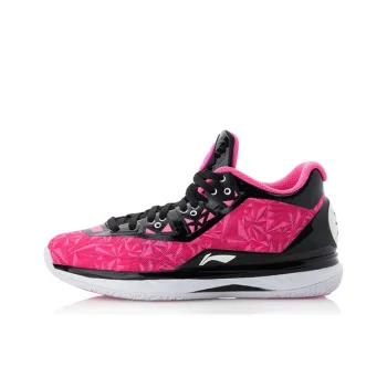 LiNing WOW 4 Mid Top Basketball Shoes Men's Pink Black