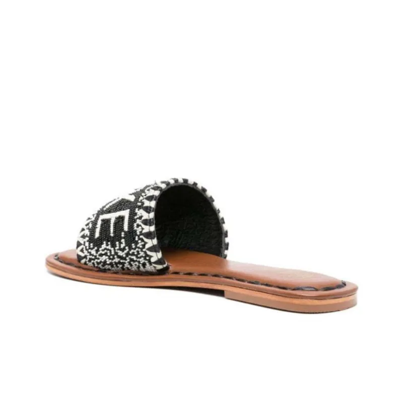 De Siena Slip Resistant Abrasion Resistant Slide Slippers Women's Black-3