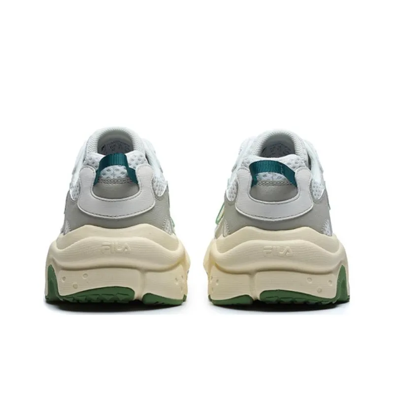 FILA FUSION Raccoon Cushioning Anti-Slip And Wear-Resistant Breathable Rebound Low-Top Casual Shoes Men's White Green-4