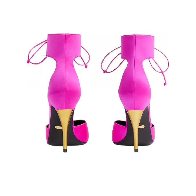GUCCI Cone Heel High Heels 10.5cm Women's Fuchsia-4