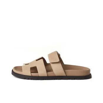 HERMES Chypre Slide Slippers Women's Beige