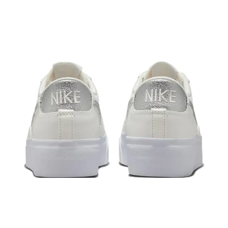 Nike Blazer Low Platform 'Summit White Sail White Metallic Silver' Women's-4