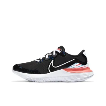 Nike Renew Run Cushioning Anti Slip And Wear Resistant Low Top Running Shoes GS Black White Pink