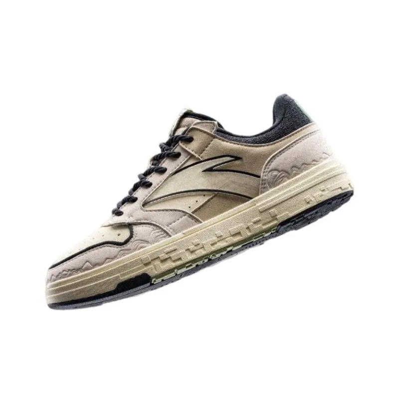 SUZHOU MUSEUM x Anta Street Naughty Slip Resistant Cushioning Abrasion Resistant Low Top Skateboard Shoes Beige Gray-3