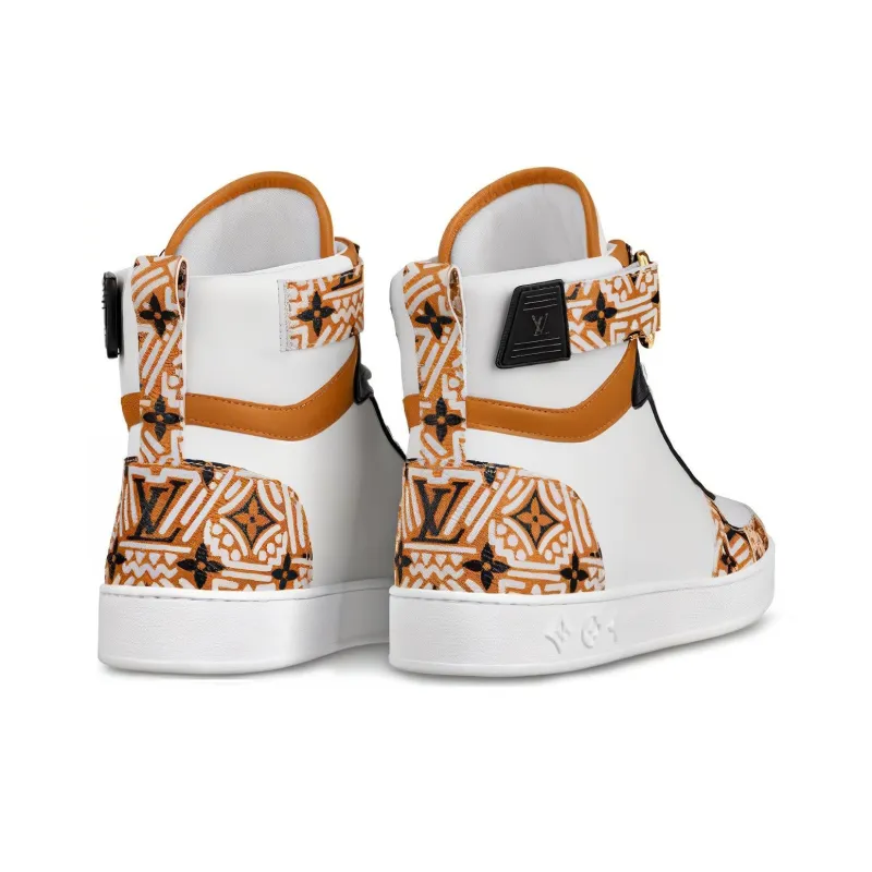 LOUIS VUITTON Lv Crafty Boombox High Top Sports Boots White/Brown Women's-3