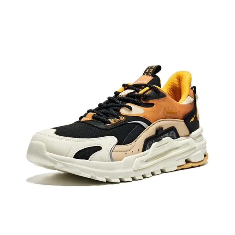 Erke Henan Museum Cushioning, Wear Resistant Low Top Running Shoes Men's Black Yellow Brown-1