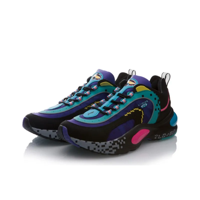 LiNing V8 Slip Resistant, Abrasion Resistant, Lightweight Low Top Running Shoes Men's Black Blue Red-2