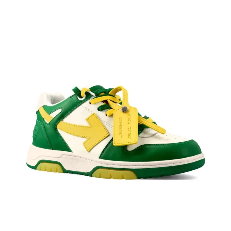 OFF WHITE Out Of Office Ooo Low Tops Green Yellow-2