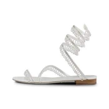 RENE CAOVILLA Chandelier One Strap Sandals Women's Silver