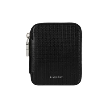 GIVENCHY 4G Logo Cow Leather Wallet Men's Black