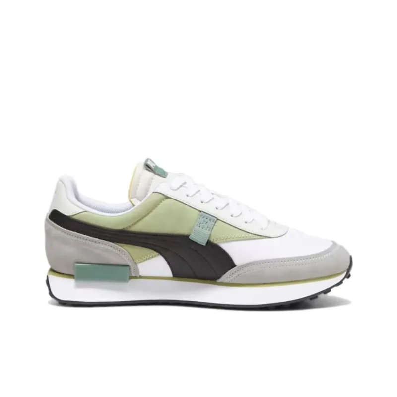 PUMA Future Rider Play On Wear-Resistant Low-Top Casual Shoes Men's White Green-1