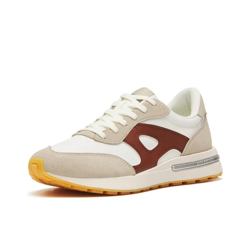 Anta Anti Slip Wear Resistant Low Top Running Shoes Men's White Red Gray-2