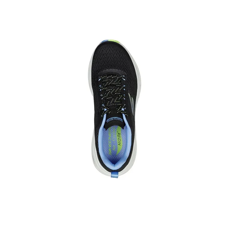 Skechers Max Cushioning Arch Fit Cushioning Anti-Slip And Wear-Resistant Low-Top Running Shoes Women's Black Blue-3