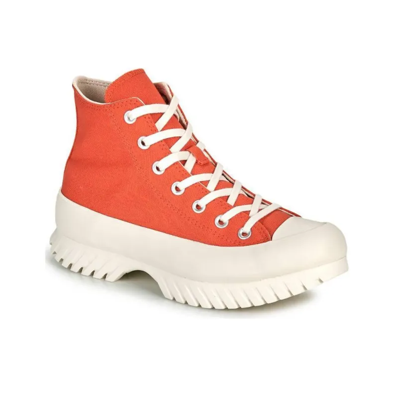 Converse Chuck Taylor All Star Durable Breathable Lightweight High Top Canvas Shoes Women's Orange Red-2