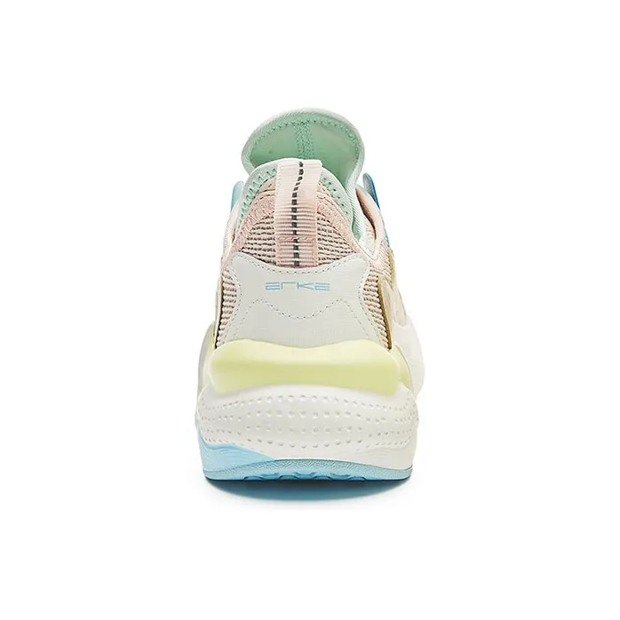 Erke Rain Casual Shoes Women's Low Top Ivory White/Lake Blue-3