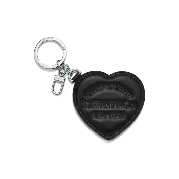 TIFFANY & CO. Lambskin Keychains Unisex Black