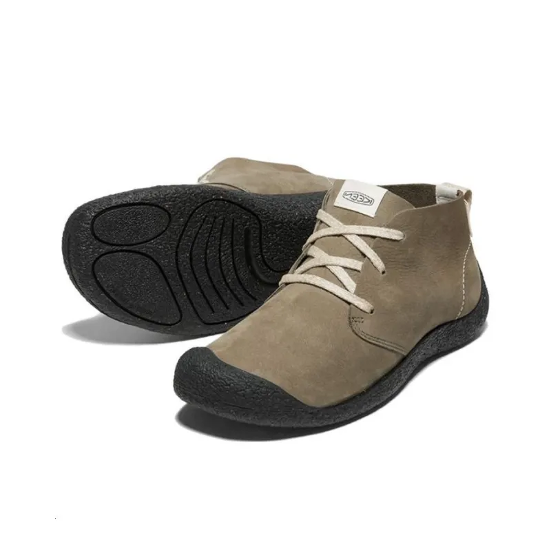 KEEN Mosey Chukka LEATHER Slip-Resistant Mid-Top Outdoor Shoes Men's Dark Olive-2