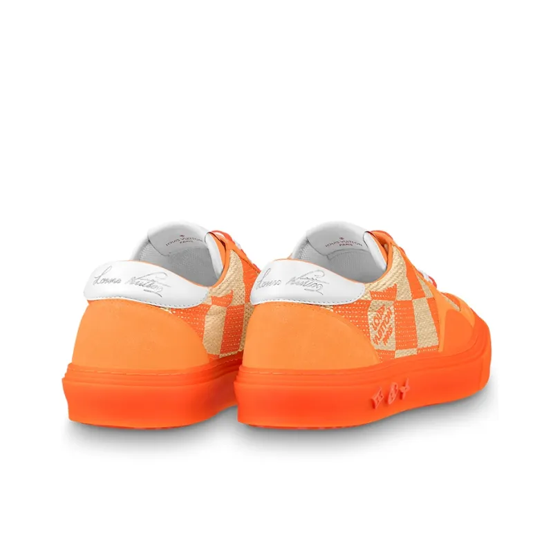 LOUIS VUITTON Ollie Sneakers 'Orange Plaid Monogram'-3