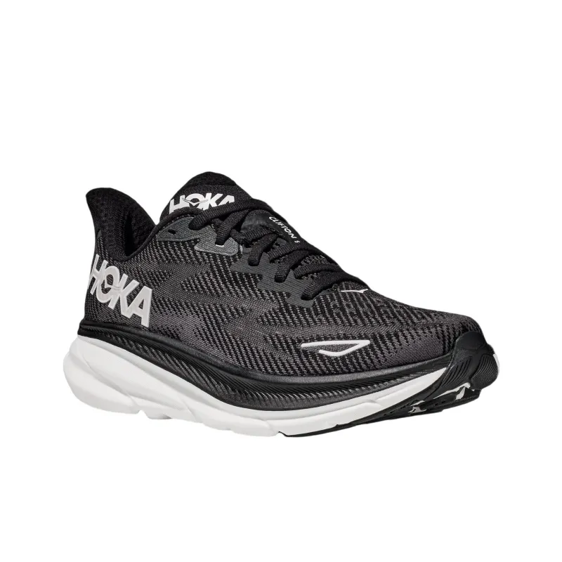 HOKA ONE ONE Clifton 9 2E Wide 'Black White'-2