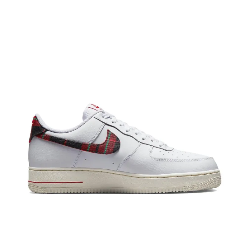 Nike Air Force 1 Low '07 LV8 Tartan Plaid White University Red-1