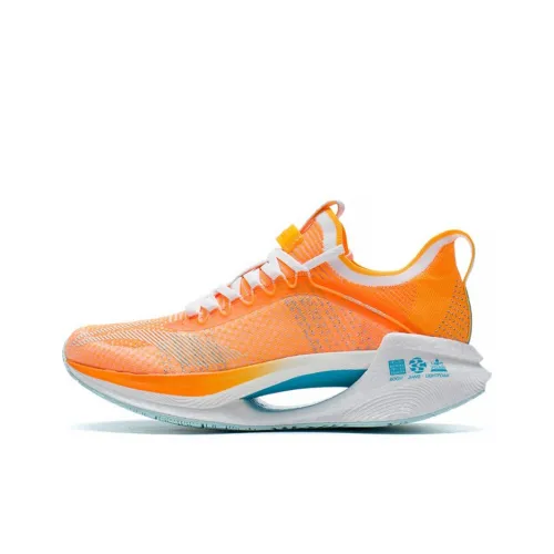 LINING Jueying Essential Running Shoes Men Low-Top Neon Sweet Orange/Standard White