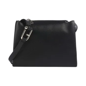 Furla Grained Leather Handbag Shoulder Bag Crossbody Bag Small Size Women's Black