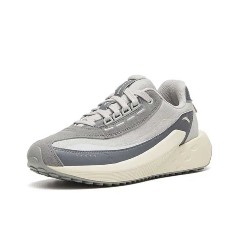 Anta Crystal Sugar 2 Wear Resistant Slip Resistant Low Top Running Shoes Women's Gray White-2