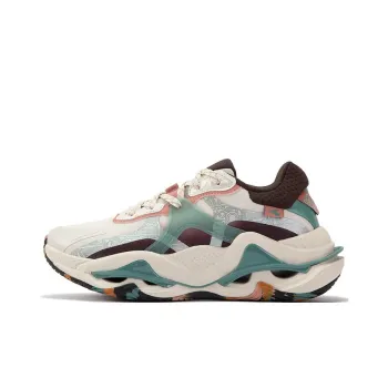 361° Wind Swirl Slip Resistant, Abrasion Resistant, Cushioning, Lightweight Low Top Running Shoes Women's White Cyan