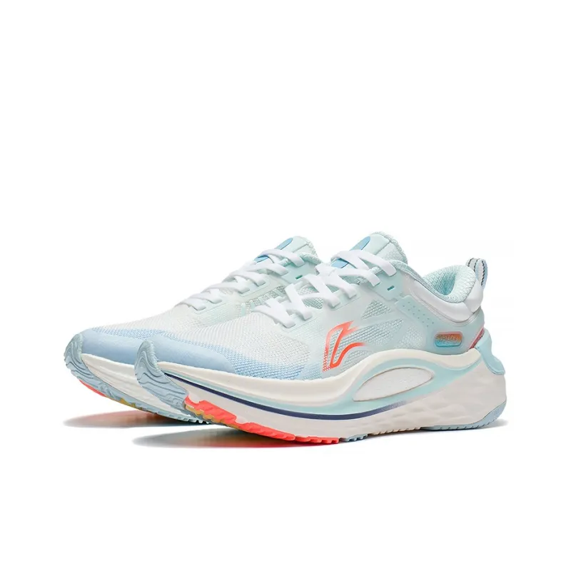 LiNing Furious Rider 6.0 Lightweight Coverage Low Top Running Shoes Women's White Blue-2