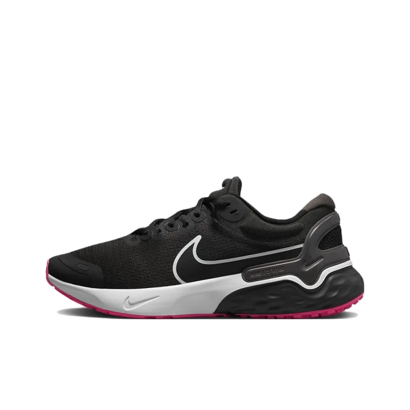 Nike Renew Run 3 Cushioning Anti-Slip And Wear-Resistant Low-Top Running Shoes Black White Red-0