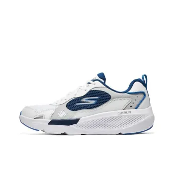 Skechers GO RUN Elevate Running Shoes Men Low Top White/Marine Blue/Red