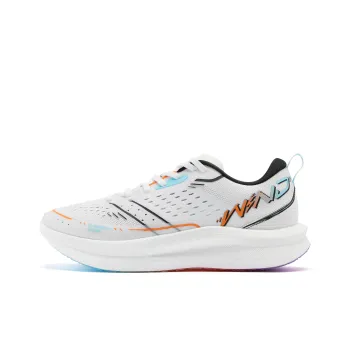 QIAODAN Strong Winds SE Anti Slip Wear Resistant Breathable Rebound Low Top Running Shoes Men's White Blue Orange