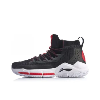 LiNing Wade Collection Wear Resistant High Top Basketball Shoes Men's Red Black