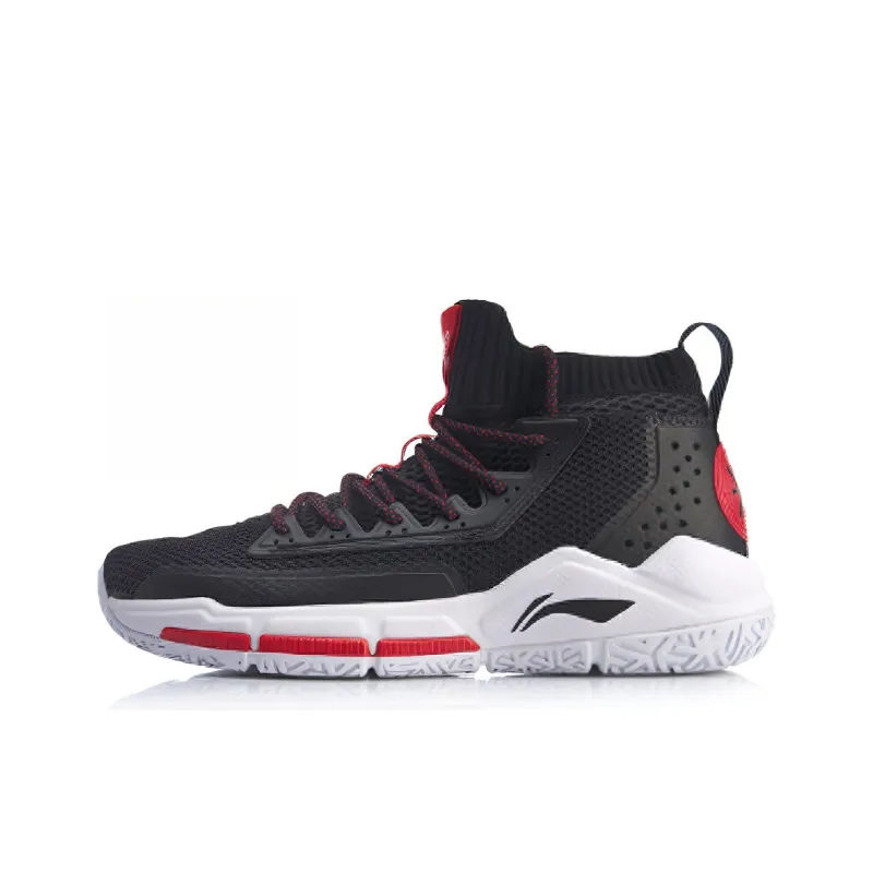 LiNing Wade Collection Wear Resistant High Top Basketball Shoes Men's Red Black-0