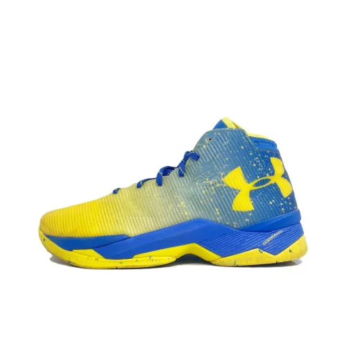 Under Armour Curry 2.5 Basketball Shoes Men Mid-Top Yellow Blue